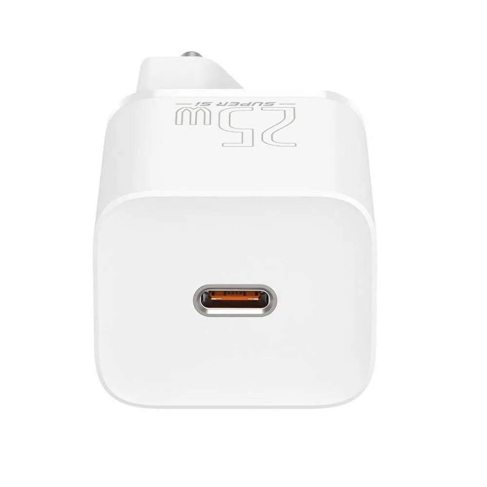 BASEUS zidni punjač tipa C Quick Charger 1C PD 25W bijeli CCSP020102/CCCJG25CE
