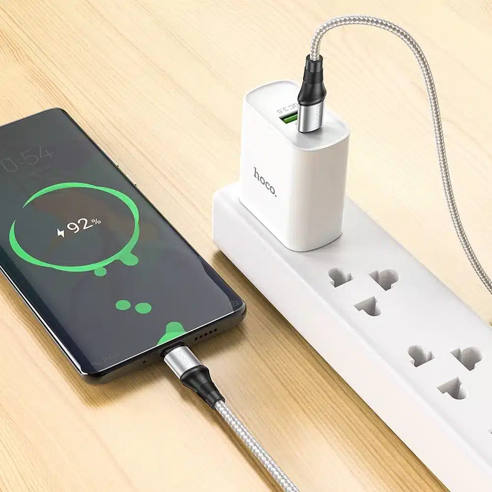 HOCO kabel USB-C na USB-C Exquisite Power Delivery PD 100W X50 2 metry šedý