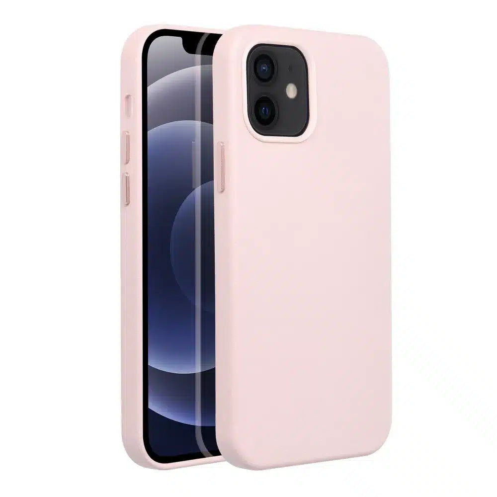 Kožený kryt Mag Cover pro iPhone 12 pískově růžový