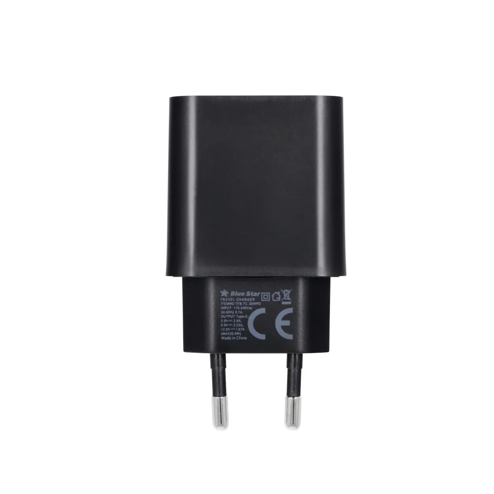 Univerzální nástěnná nabíječka Blue Star s USB-C konektorem - 3A 20W s funkcí nabíjení PD a QC 4.0