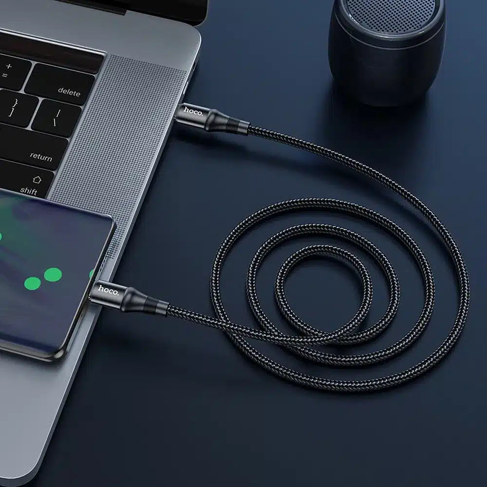 Kabel HOCO Type-C na Type-C Exquisite Power Delivery PD 100W X50 2 metry černý