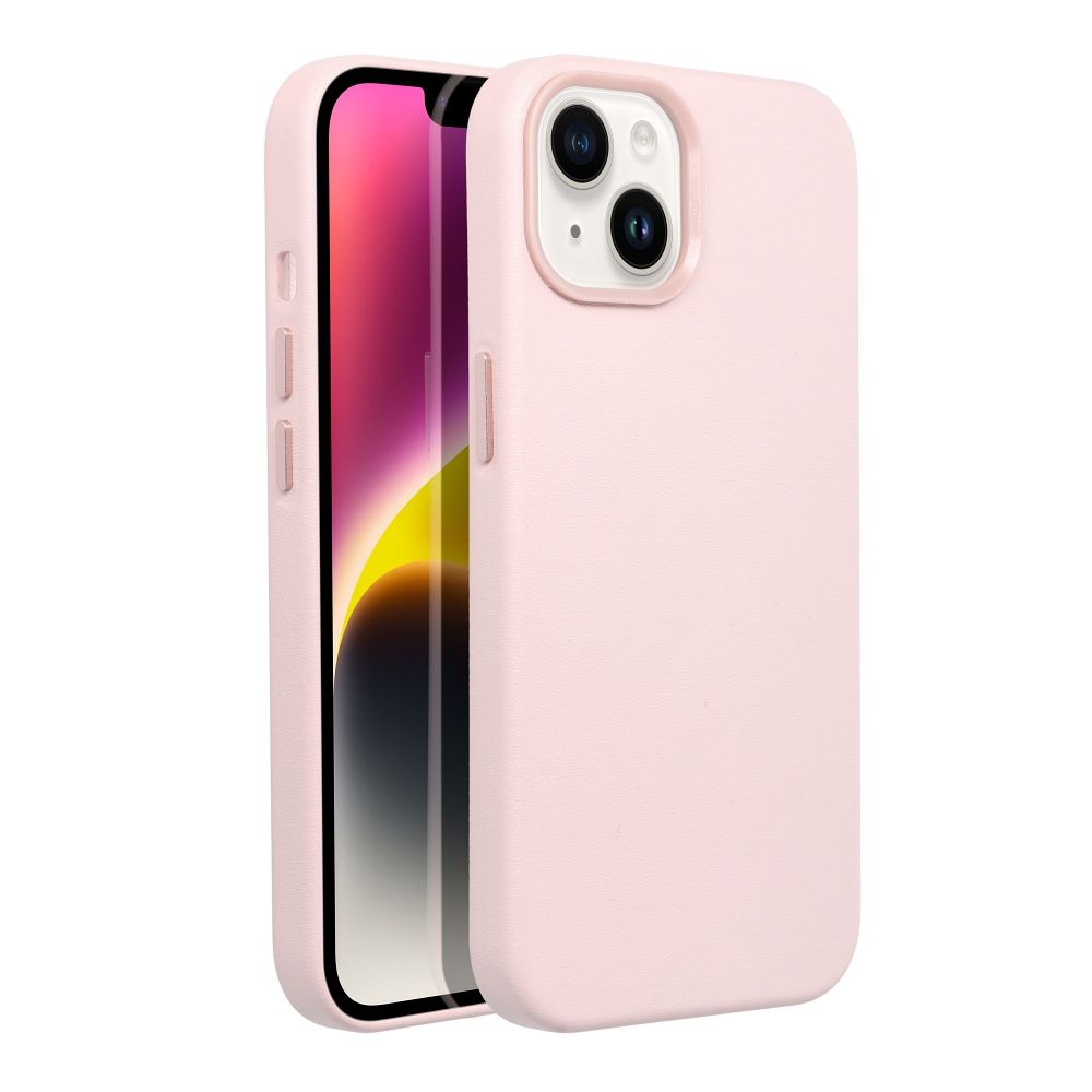 Kožené pouzdro Mag Cover pro iPhone 14, pískově růžová