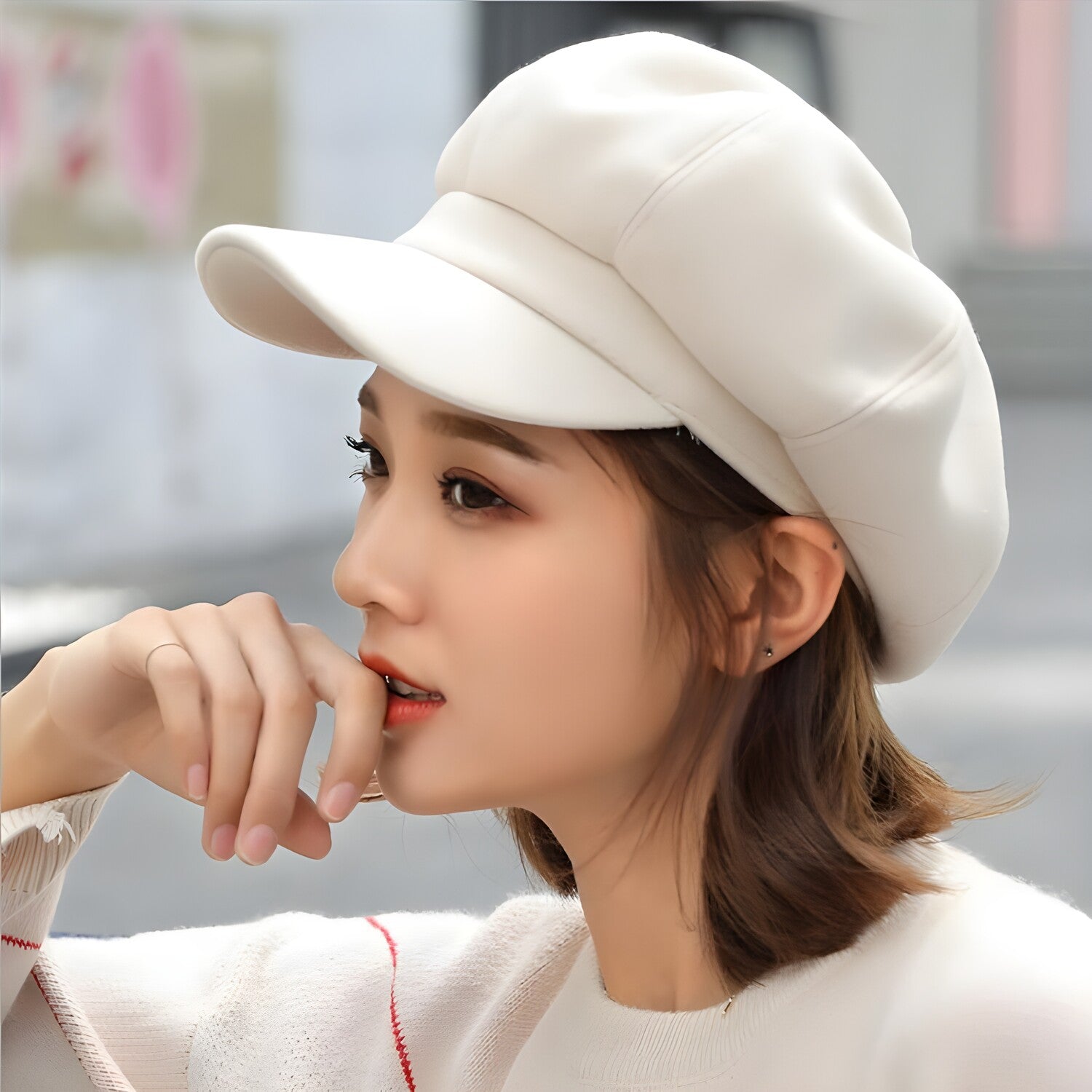 Ženska beretka BR-11064 - Bijela KP11064