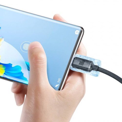 BASEUS CRYSTAL KABEL USB NA USB-C, 100W, 1.2M (ČERNÝ)