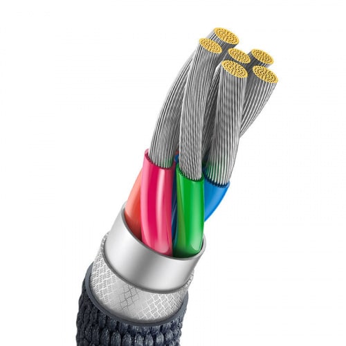 BASEUS CRYSTAL KABEL USB NA USB-C, 100W, 1.2M (ČERNÝ)