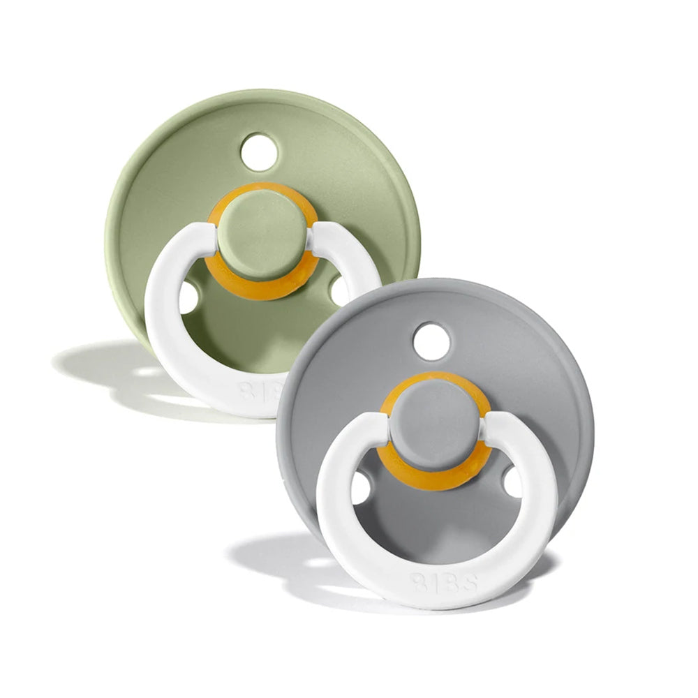 BIBS Colour dude (okrugle) - Sage GLOW/Cloud GLOW (vel.2)