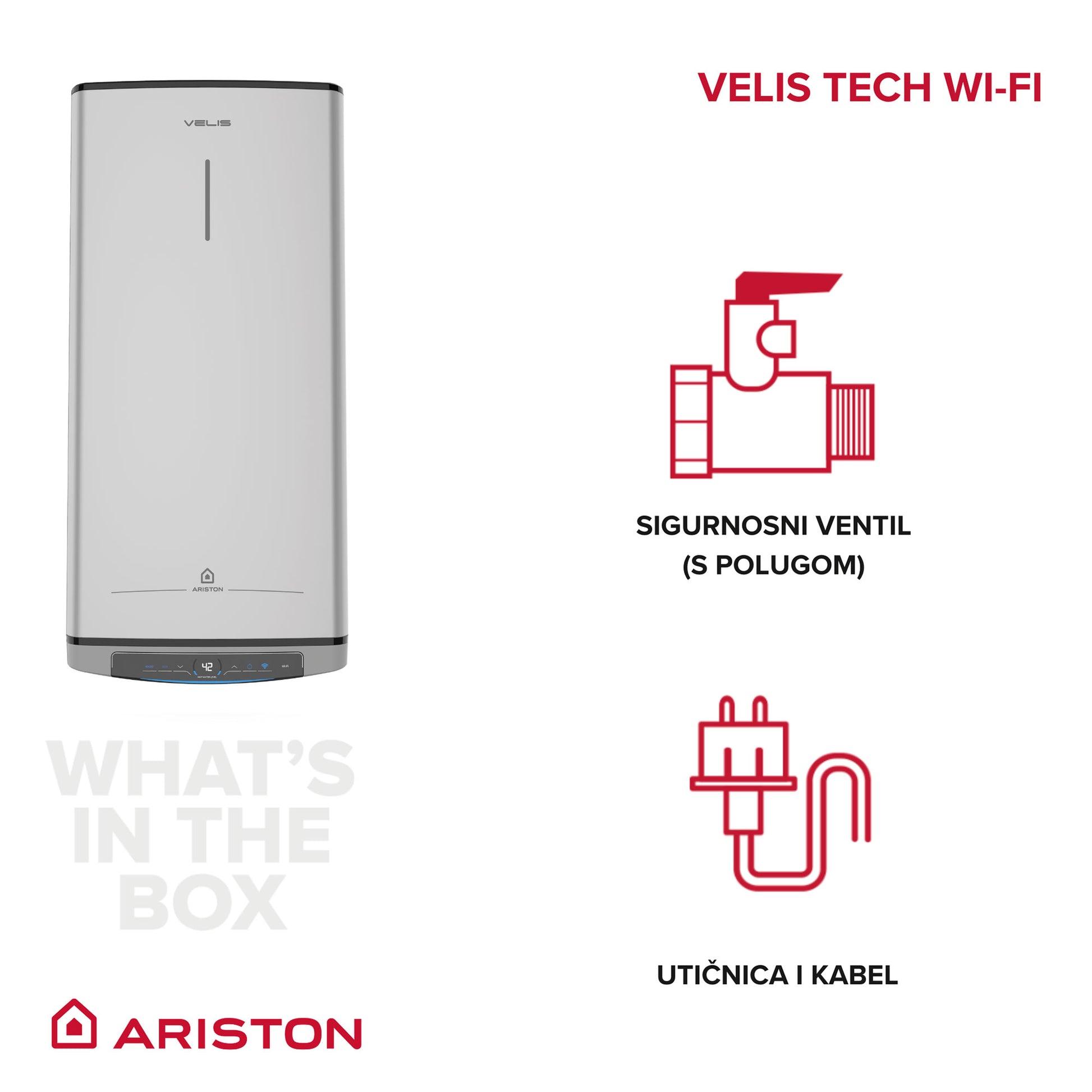 Bojler Ariston Velis Tech WI-FI 80L
