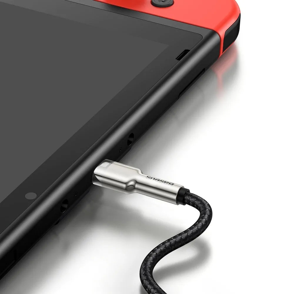 BASEUS kabel Type-C na Type-C PD100W Power Delivery Cafule kovový kabel 1 metr černý