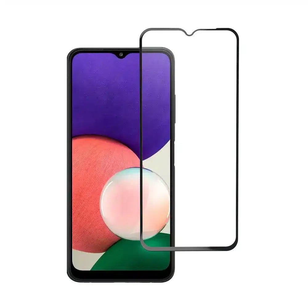 Blue Star 5D tvrzené sklo – pro Samsung Galaxy A22 5G (celoplošné lepidlo/case friendly) – černé