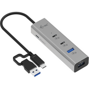 i-tec Metal CAHUBMETAL2A2CPD sučelje čvorišta USB 3.2 Gen 1 (3.1 Gen 1) Type-A + Type-C 5000 Mbit/s Srebro