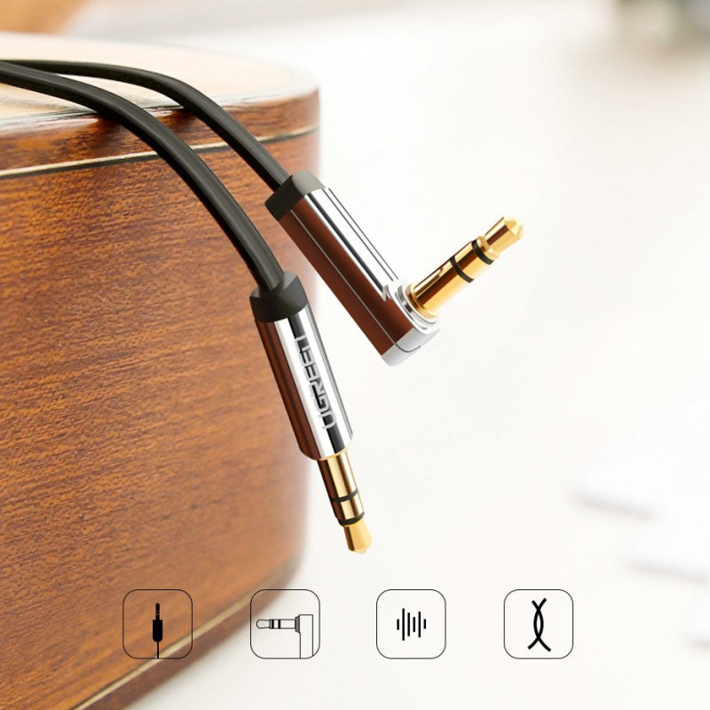 UGREEN 3,5 mm na 3,5 mm audio kabel lomený 1 m černý