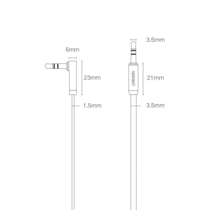 UGREEN 3,5 mm na 3,5 mm audio kabel lomený 1 m černý