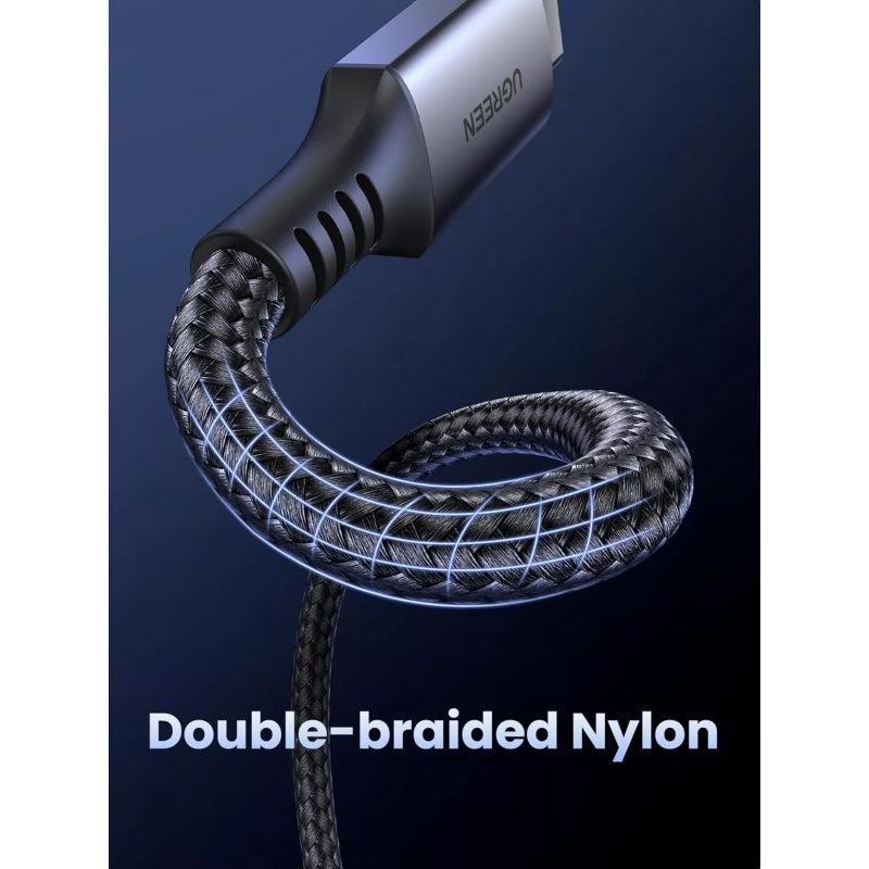 UGREEN US567 USB-C na USB-C kabel 60W 3A 2m šedý
