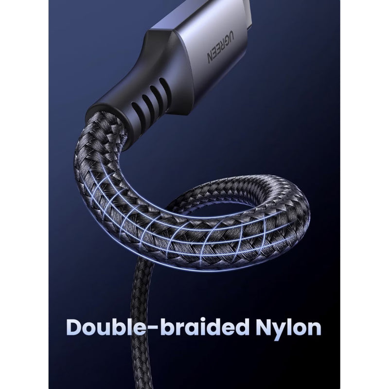 UGREEN US567 USB-C na USB-C kabel 60W 3A 1m šedý