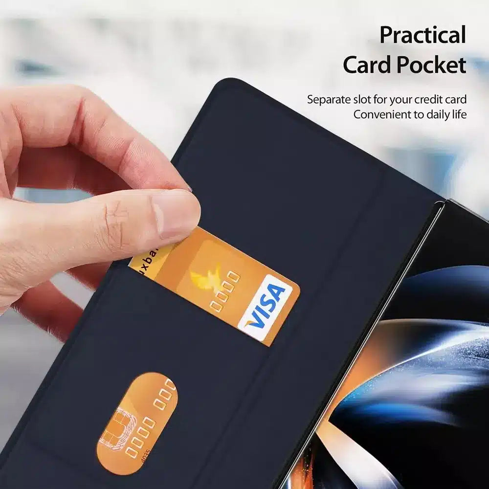 DUX DUCIS Bril – kožené pouzdro pro Samsung Galaxy Z Fold5 5G modrá