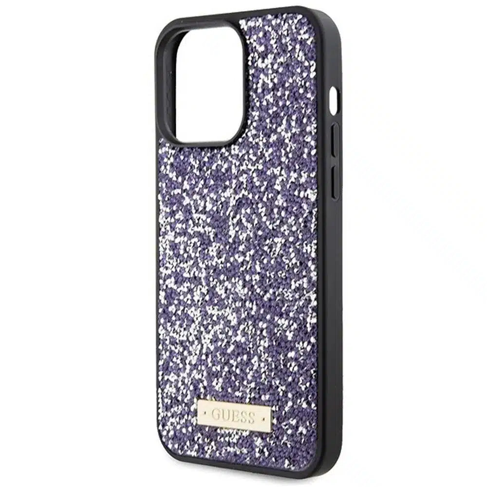 Originální pouzdro GUESS Hardcase GUHCP15XPFGSBSP pro iPhone 15 Pro Max (Rhinestone Metal Logo / světle růžové)
