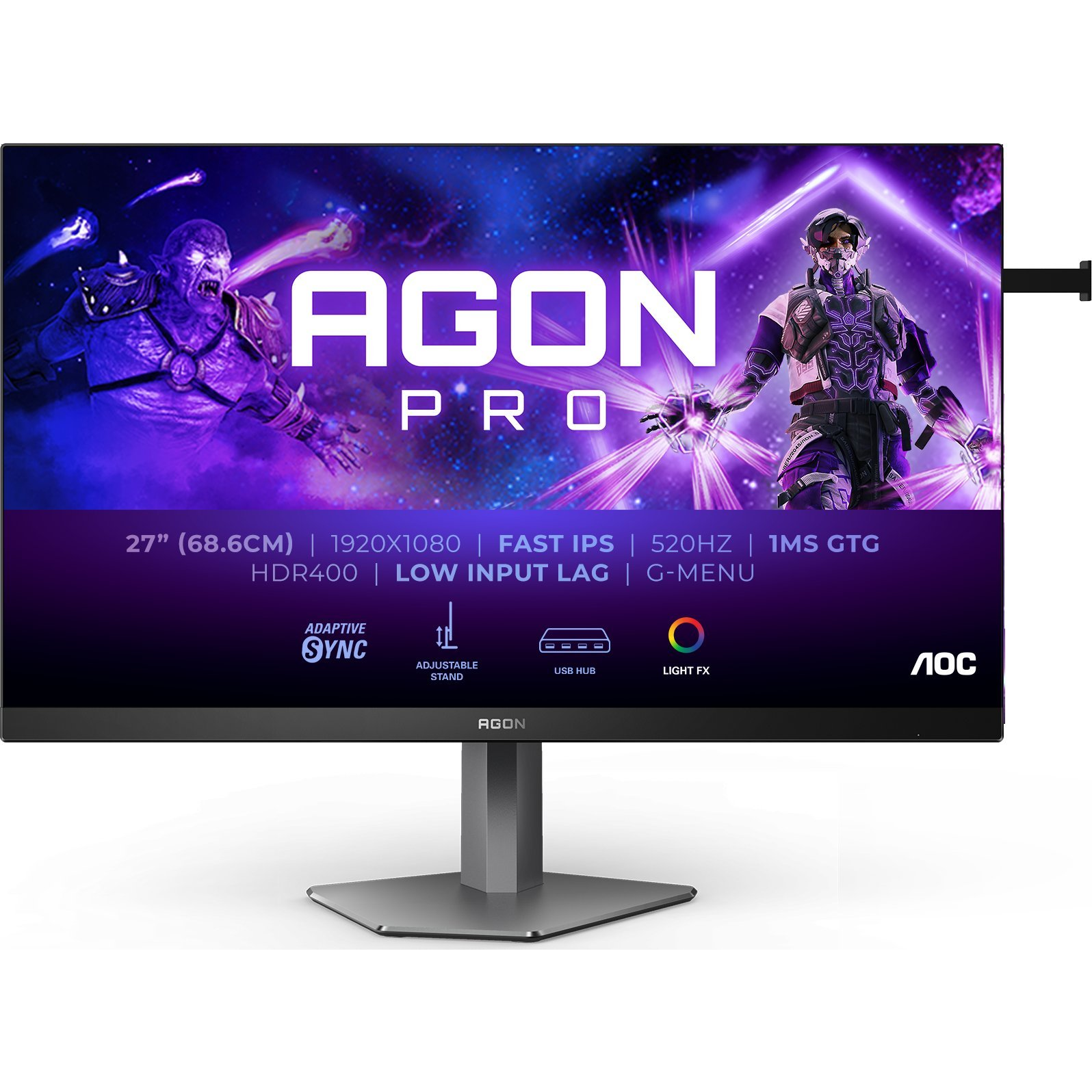 AOC G2 AG276FK računalni monitor 68,6 cm (27") 1920 x 1080 pikseli Full HD LED Crno, Sivo