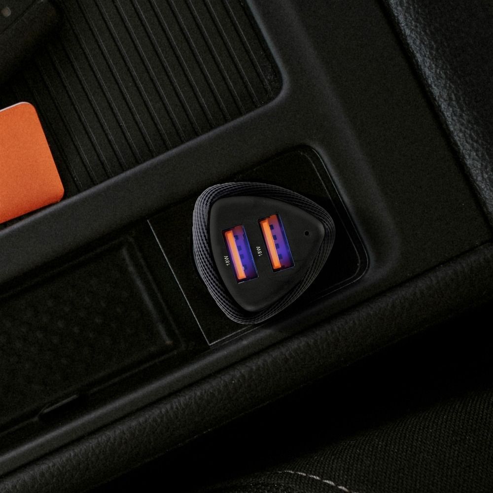 FORCELL CARBON autonabíječka USB QC 3.0 18W + USB QC 3.0 18W CC50-2A36W černá (Celkem 36W)