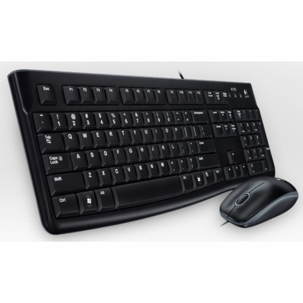 Logitech Desktop MK120 tipkovnica Miš priložen USB QWERTZ Njemački Crno