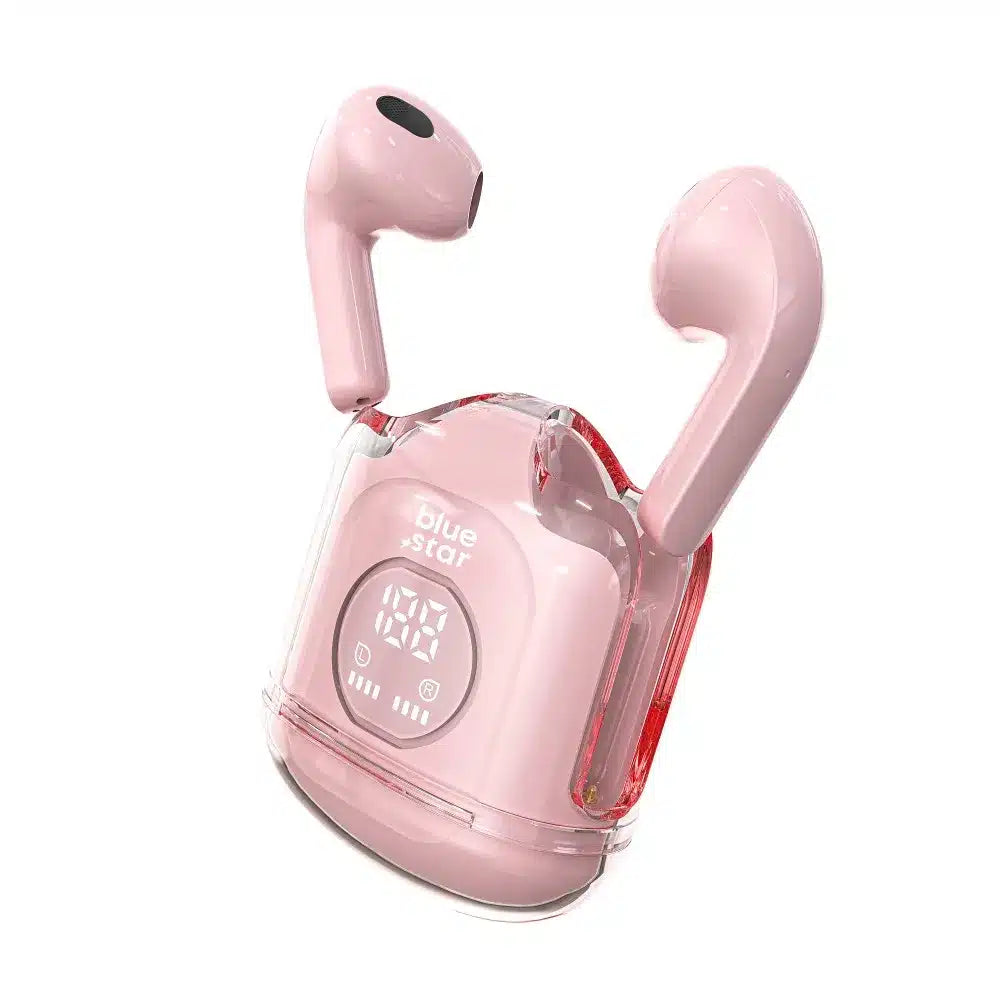 Bezdrátová/bluetooth stereo sluchátka Blue Star TWS Transparency Fi22 růžová