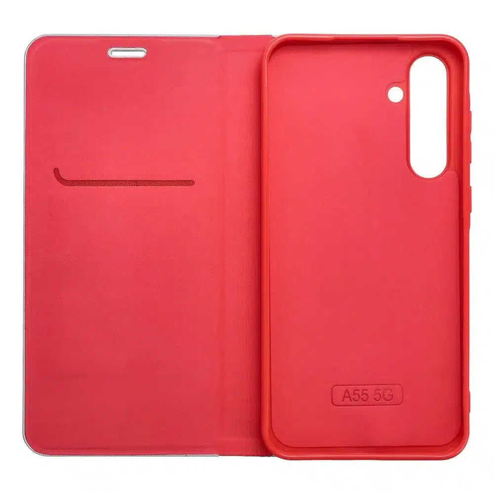 LUNA Book Carbon pouzdro pro SAMSUNG GALAXY A35 5G červené