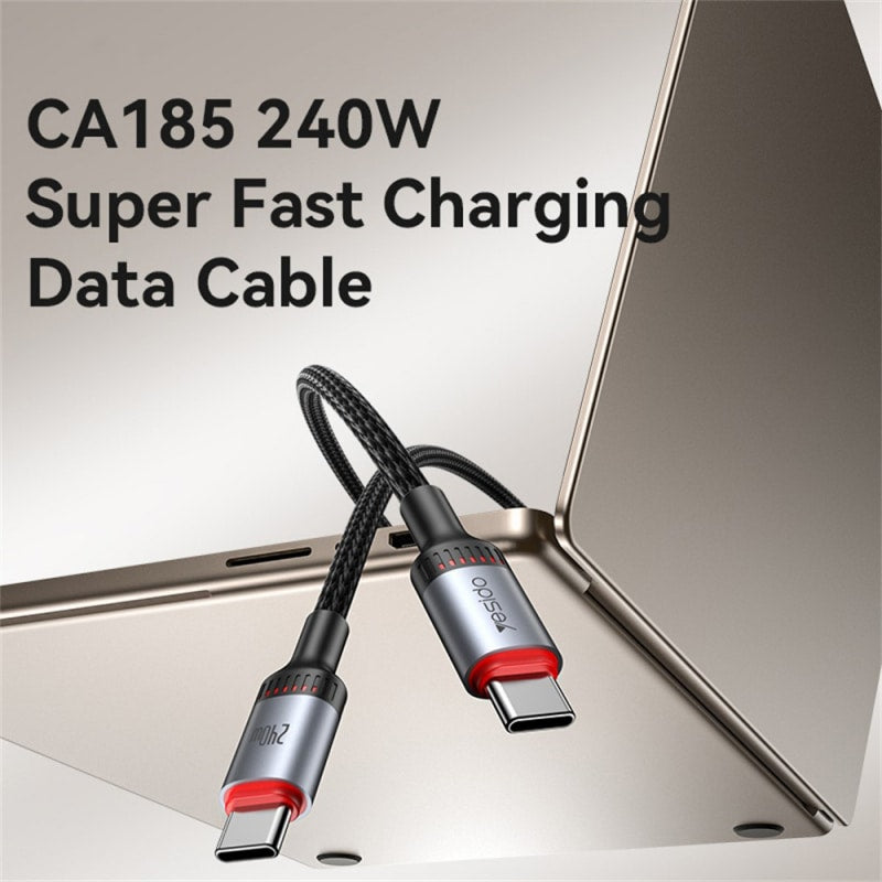 USB-C na USB-C kabel Yesido CA185 240 W 200 cm crni