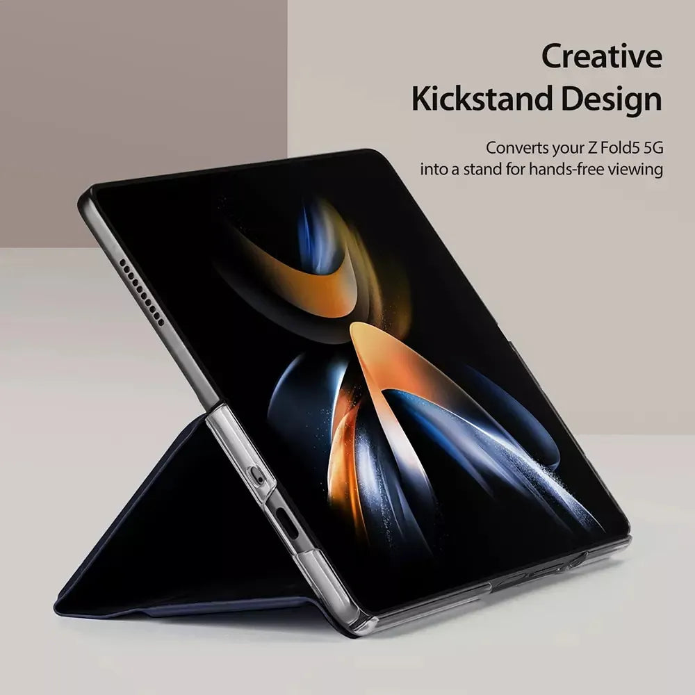 DUX DUCIS Bril – kožené pouzdro pro Samsung Galaxy Z Fold5 5G modrá