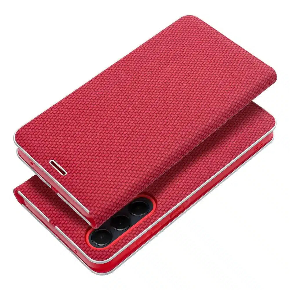 LUNA Book Carbon pouzdro pro SAMSUNG GALAXY A55 5G červené