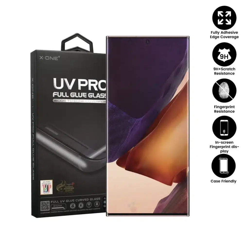 X-ONE UV PRO tvrzené sklo - pro Samsung Galaxy S23 Ultra (case friendly) - funguje čtečka otisků prstů
