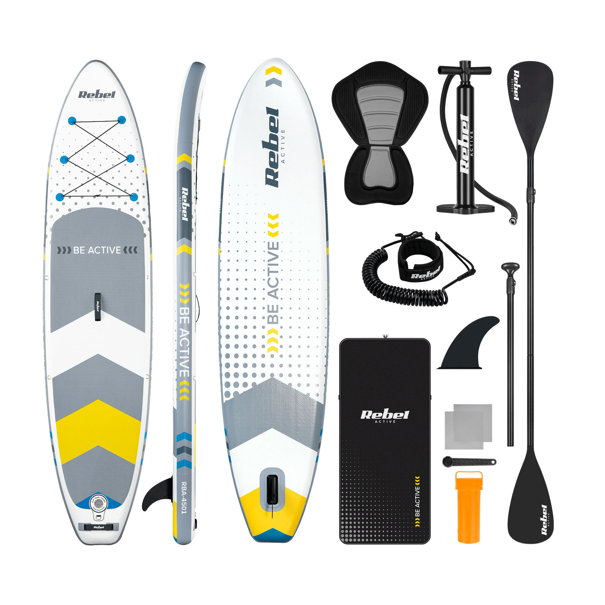 SUP daska za veslanje REBEL ACTIVE RBA4501 - bijela