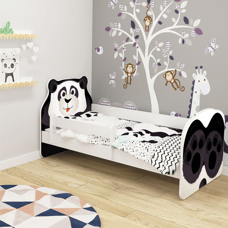 Dječji krevet ACMA Animals, bočna bijela 140x70 cm 06 Panda