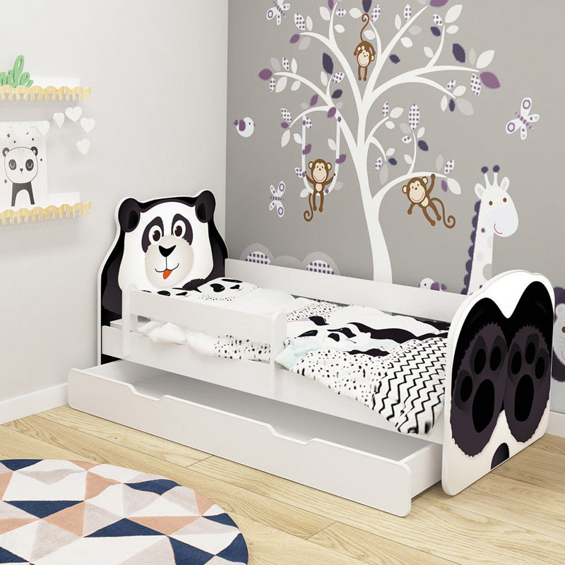 Dječji krevet ACMA Animals, bočna bijela + ladica 180x80 cm 06 Panda