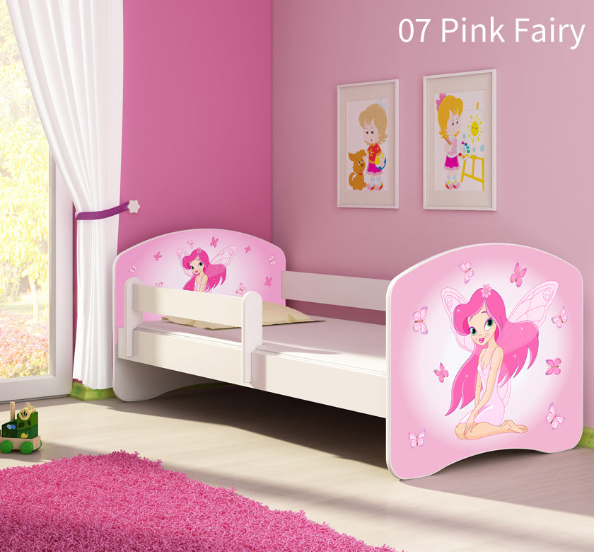 Dječji krevet ACMA s motivom, bočna bijela 160x80 cm 07 Pink Fairy