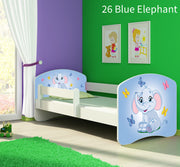 Dječji krevet ACMA s motivom, bočna bijela 180x80 cm 26 Blue Elephant