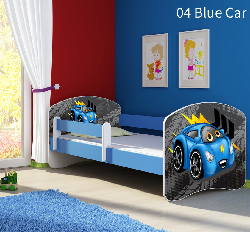 Dječji krevet ACMA s motivom, bočna plava 160x80 cm 04 Blue Car