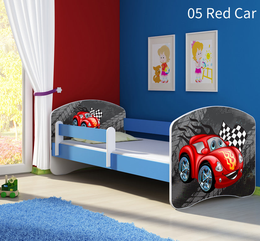 Dječji krevet ACMA s motivom, bočna plava 160x80 cm 05 Red Car
