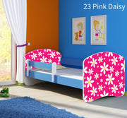 Dječji krevet ACMA s motivom, bočna plava 140x70 cm 23 Pink Daisy