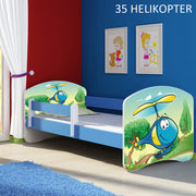 Dječji krevet ACMA s motivom, bočna plava 180x80 cm 35 Helikopter