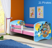 Dječji krevet ACMA s motivom, bočna roza 180x80 cm 21 Pirates