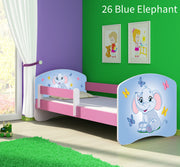 Dječji krevet ACMA s motivom, bočna roza 180x80 cm 26 Blue Elephant