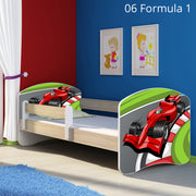Dječji krevet ACMA s motivom, bočna sonoma 180x80 cm 06 Formula 1
