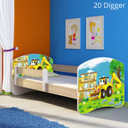Dječji krevet ACMA s motivom, bočna sonoma 160x80 cm 20 Digger
