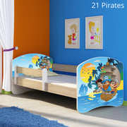 Dječji krevet ACMA s motivom, bočna sonoma 160x80 cm 21 Pirates