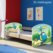 Dječji krevet ACMA s motivom, bočna sonoma 140x70 cm 35 Helikopter