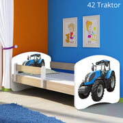 Dječji krevet ACMA s motivom, bočna sonoma 160x80 cm 42 Traktor