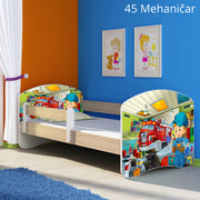 Dječji krevet ACMA s motivom, bočna sonoma 180x80 cm 45 Mehaničar