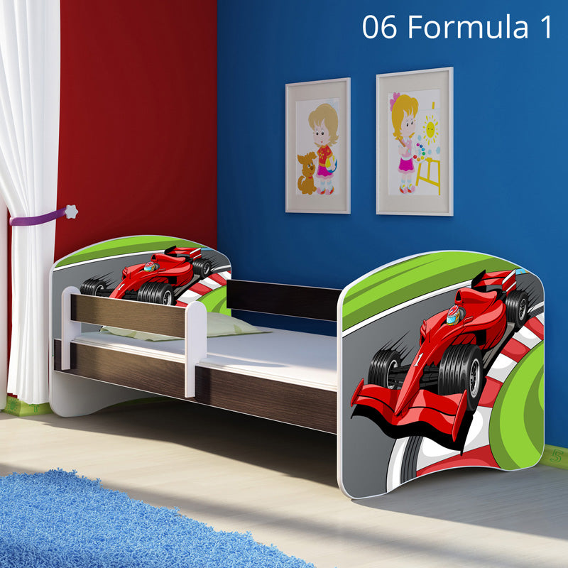 Dječji krevet ACMA s motivom, bočna wenge 180x80 cm 06 Formula 1
