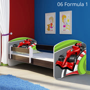 Dječji krevet ACMA s motivom, bočna wenge 160x80 cm 06 Formula 1