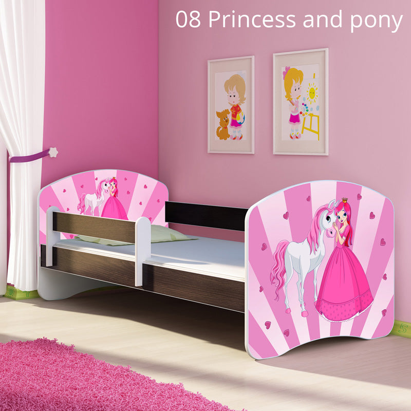 Dječji krevet ACMA s motivom, bočna wenge 160x80 cm 08 Princess with Pony