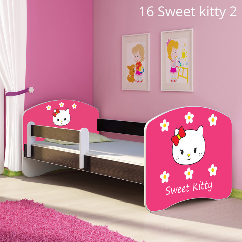 Dječji krevet ACMA s motivom, bočna wenge 160x80 cm 16 Sweet Kitty 2